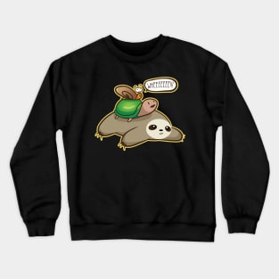 'Sloth-Turtle-Snail Piggyback' Funny Racing Animal Crewneck Sweatshirt